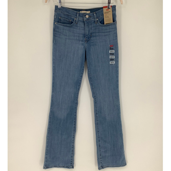 Levis Women's 28 Blue Light Wash Denim 315 Shaping Bootcut Jeans Mid Rise L3-3 - Picture 2 of 9